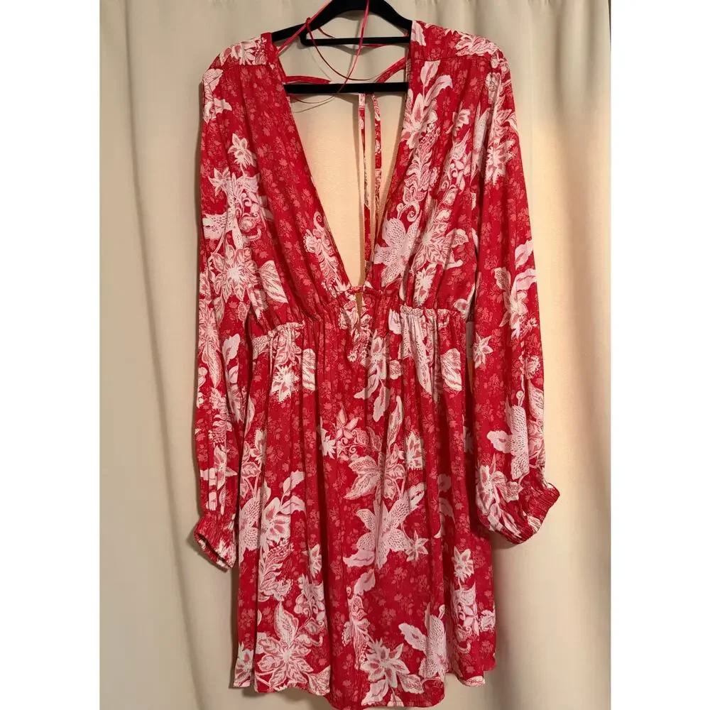 Free People Soli Boho Floral Mini Dress Size Large